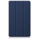 For Lenovo Tab One 8.7 / K9 2025 Custer Texture 3-Fold Holder Leather Smart Tablet Case(Dark Blue) - 2
