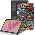 For Lenovo Tab Plus 11.5 TB351FU Custer Coloured Drawing 3-folding Leather Tablet Case(Graffiti) - 1