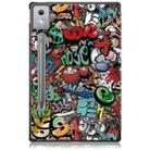 For Lenovo Tab P12 12.7 2025 Custer Coloured Drawing 3-folding Leather Smart Tablet Case(Graffiti) - 3