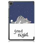 For Lenovo Tab 10.1 2025 Custer Coloured Drawing 3-folding Leather Smart Tablet Case(Lazy Cat) - 3