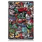 For Lenovo Tab 10.1 2025 Custer Coloured Drawing 3-folding Leather Smart Tablet Case(Graffiti) - 3