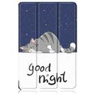 For Lenovo Tab Idea 11 /Xiaoxin Pad 2025 Custer Painted 3-Fold Holder Leather Smart Tablet Case(Lazy Cat) - 2