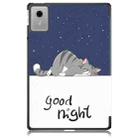 For Lenovo Tab Idea 11 /Xiaoxin Pad 2025 Custer Painted 3-Fold Holder Leather Smart Tablet Case(Lazy Cat) - 3
