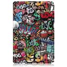 For Lenovo Tab Idea 11 /Xiaoxin Pad 2025 Custer Painted 3-Fold Holder Leather Smart Tablet Case(Graffiti) - 2