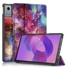 For Lenovo Tab Idea 11 /Xiaoxin Pad 2025 Custer Painted 3-Fold Holder Leather Smart Tablet Case(Milky Way) - 1