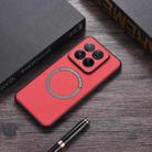 For Xiaomi 14 Pro PU MagSafe Magnetic Phone Case(Red) - 1