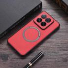 For Xiaomi 14T Pro PU MagSafe Magnetic Phone Case(Red) - 1