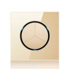 86mm Round LED Tempered Glass Switch Panel, Gold Round Glass, Style:Three Billing Control - 1