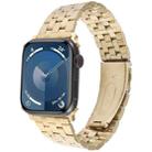 For Apple Watch SE 2023 44mm 22mm Ultra-thin Five Beads Stainless Steel Watch Band(Gold) - 1