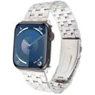 For Apple Watch Series 9 41mm 22mm Ultra-thin Five Beads Stainless Steel Watch Band(Silver) - 1