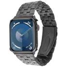 For Apple Watch Ultra 49mm 22mm Ultra-thin Five Beads Stainless Steel Watch Band(Black) - 1