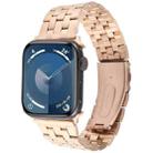 For Apple Watch SE 44mm 22mm Ultra-thin Five Beads Stainless Steel Watch Band(Rose Gold) - 1