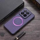 For Xiaomi 14T Pro CD Magnetic Cloth Texture PU Phone Case(Purple) - 1