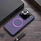 For Xiaomi 15 CD Magnetic Cloth Texture PU Phone Case(Purple) - 1