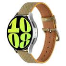 20mm Universal Denim Leather Buckle Watch Band(Yellow) - 1