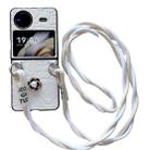 For vivo X Flip Impression Camellia Pattern Protective Phone Case with Long Lanyard(White) - 1