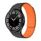 For Samsung Galaxy Watch 6 / 5 / 4 Magnetic Loop Silicone Watch Band(Black Orange) - 1