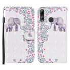 For Huawei P smart 2019 / Honor 10 Lite 3D Painted Pattern Horizontal Flip Leather Case with Holder & Wallet & Card slot & Lanyard(Flower Elephant) - 1