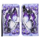 For Huawei P smart 2019 / Honor 10 Lite 3D Painted Pattern Horizontal Flip Leather Case with Holder & Wallet & Card slot & Lanyard(Purple Butterfly) - 1