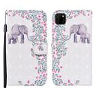 For Huawei Y5p / Honor 9S 3D Painted Pattern Horizontal Flip Leather Case with Holder & Wallet & Card slot & Lanyard(Flower Elephant) - 1