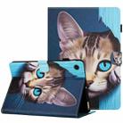 For Lenovo Tab M10 Plus Painted Pattern Stitching Smart Leather Tablet Case(Blue Cat) - 1