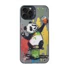 For iPhone 15 Pro Max Cartoon Animal Graffiti PC + TPU Phone Case(Panda) - 1