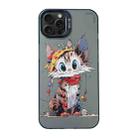 For iPhone 15 Pro Max Cartoon Animal Graffiti PC + TPU Phone Case(Calico Cat) - 1