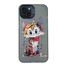 For iPhone 15 Cartoon Animal Graffiti PC + TPU Phone Case(Calico Cat) - 1