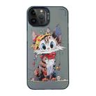 For iPhone 14 Pro Max Cartoon Animal Graffiti PC + TPU Phone Case(Calico Cat) - 1