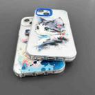 For iPhone 13 Cartoon Animal Graffiti PC + TPU Phone Case(Blue Cat) - 6