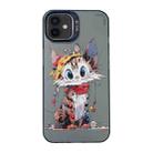 For iPhone 12 Cartoon Animal Graffiti PC + TPU Phone Case(Calico Cat) - 1