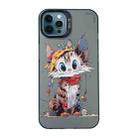 For iPhone 12 Pro Max Cartoon Animal Graffiti PC + TPU Phone Case(Calico Cat) - 1