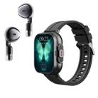 D8 2.01 inch 2 in 1 Bluetooth Earphone Silicone Band Smart Watch, Support Health Monitoring / NFC(Black) - 1