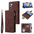 For Samsung Galaxy A35 5G Multifunctional Frosted Zipper Wallet Leather Phone Case(Coffee) - 1