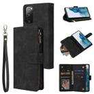 For Samsung Galaxy S20 FE 5G Multifunctional Frosted Zipper Wallet Leather Phone Case(Black) - 1