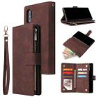 For Samsung Galaxy Note10+ Multifunctional Frosted Zipper Wallet Leather Phone Case(Coffee) - 1