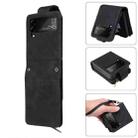 For Samsung Galaxy Z Flip3 5G Multifunctional Frosted Zipper Wallet Leather Phone Case(Black) - 1