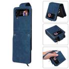 For Samsung Galaxy Z Flip4 Multifunctional Frosted Zipper Wallet Leather Phone Case(Blue) - 1