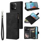 For Xiaomi Redmi Note 13 Pro 5G Multifunctional Frosted Zipper Wallet Leather Phone Case(Black) - 1