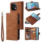 For Xiaomi Redmi Note 13 Pro 5G Multifunctional Frosted Zipper Wallet Leather Phone Case(Brown) - 1