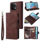 For Xiaomi Redmi Note 13 Pro 5G Multifunctional Frosted Zipper Wallet Leather Phone Case(Coffee) - 1
