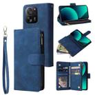 For Xiaomi 13T / 13T Pro Multifunctional Frosted Zipper Wallet Leather Phone Case(Blue) - 1