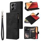 For Xiaomi Redmi Note 13 Pro 4G Multifunctional Frosted Zipper Wallet Leather Phone Case(Black) - 1