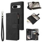 For Google Pixel 8 Multifunctional Multi-Card Wallet Phone Leather Case(Black) - 1