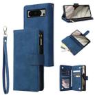 For Google Pixel 8 Pro Multifunctional Multi-Card Wallet Phone Leather Case(Blue) - 1