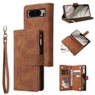 For Google Pixel 8 Pro Multifunctional Multi-Card Wallet Phone Leather Case(Brown) - 1