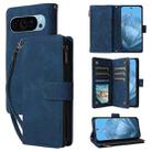 For Google Pixel 9 Multifunctional Multi-Card Wallet Phone Leather Case(Blue) - 1