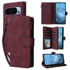 For Google Pixel 9 Multifunctional Multi-Card Wallet Phone Leather Case(Wine Red) - 1