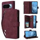 For Google Pixel 10 / 10 Pro Multifunctional Multi-Card Wallet Phone Leather Case(Wine Red) - 1