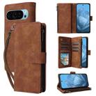 For Google Pixel 10 / 10 Pro Multifunctional Multi-Card Wallet Phone Leather Case(Brown) - 1